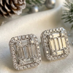 Aretes De Diamante Cuadrado