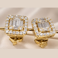 Aretes De Diamante Cuadrado